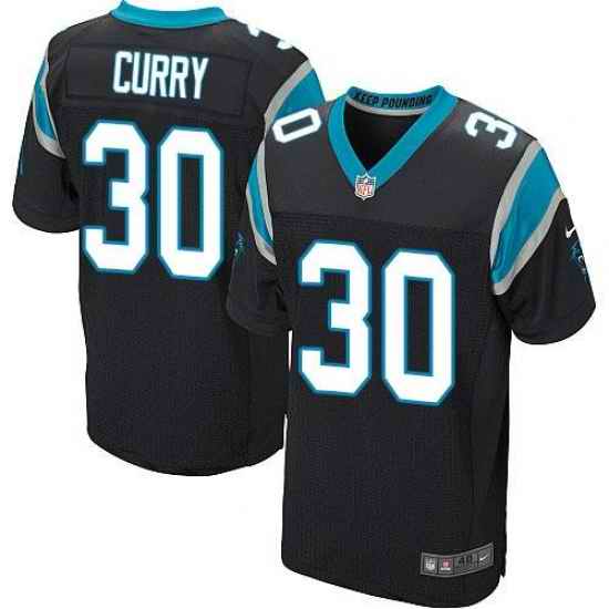 Nike Panthers #30 Stephen Curry Black Team Color Mens Stitched NFL Elite Jersey